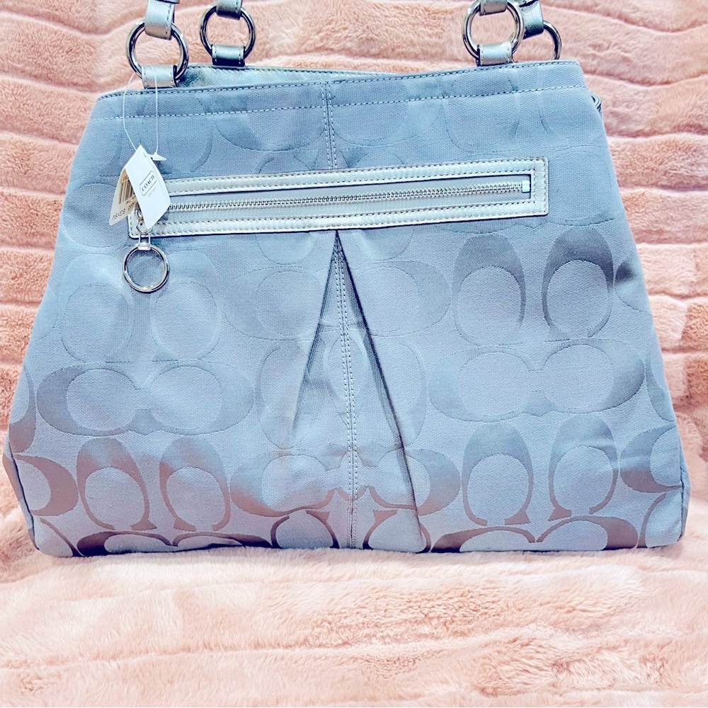 Coach Grey/Silver, Medium size City tote bag. Never been used.